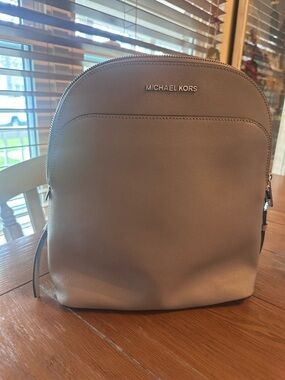 Michael Kors Small Saffiano Backpack in Taupe